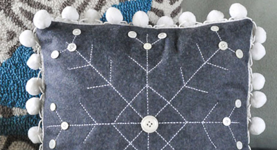 DIY snowflake pillow