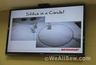 BERNINA Creativity Center - classroom video screen