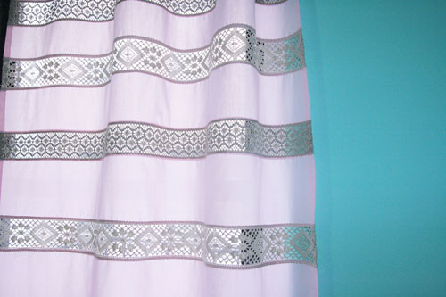 Curtain with Lace Inserts