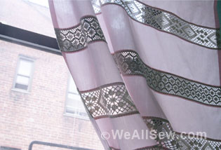 Curtain with Lace Inserts