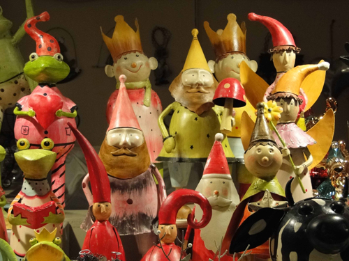 Christmas toy figures in bright colors