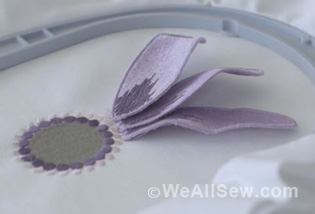 Machine Embroidered Stumpwork Flower