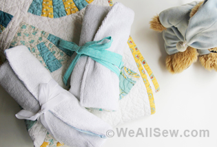 Wrap Burp Cloth with Bottle Pocket - WeAllSew