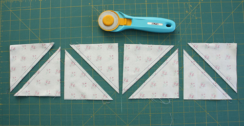rotary cut half-square triangles