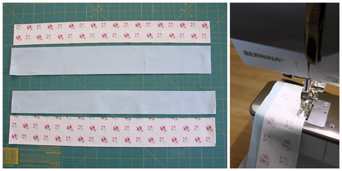 Churn Dash Quilt - sew strips together