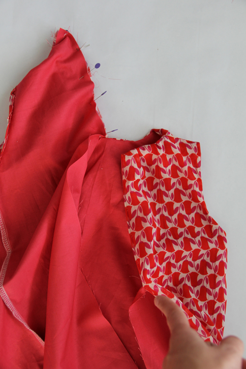 pin center back above neckline