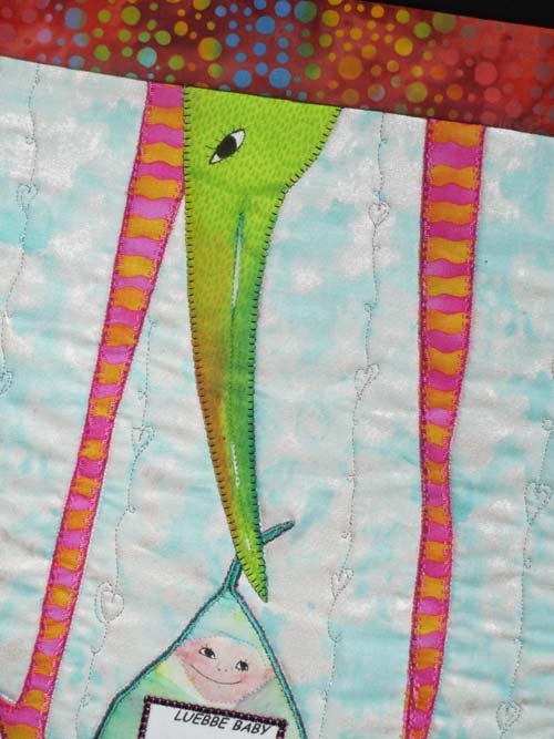 shaded stork head for applique