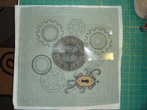 SteamPunkPillow-BondCrystalsToFabric