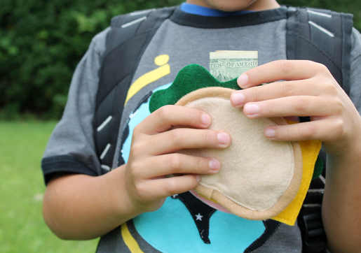 DIY Lunch Money Wallet Bologna Sandwich