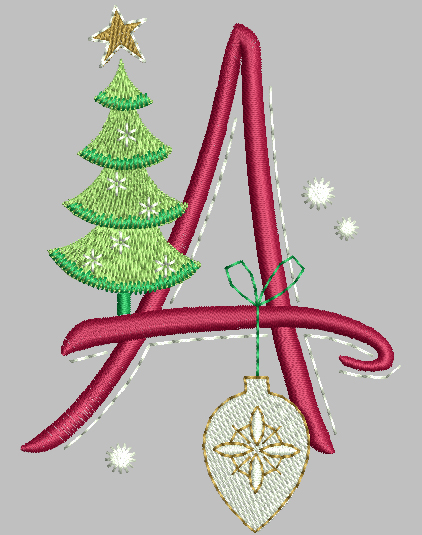 letter A - Isacord thread colors