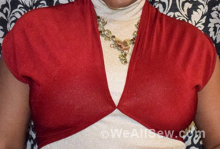 DIY Stretch Holiday Party Shrug - Free Sewing Tutorial
