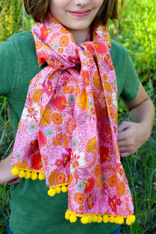 PomPom Scarf Sewing Tutorial-finished