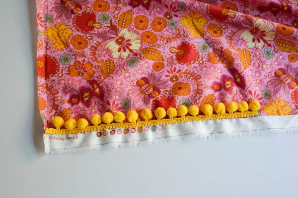 PomPom Scarf Sewing Tutorial-adding the pom-pom trim
