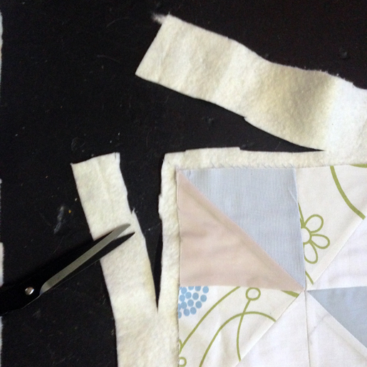 Trim excess batting away