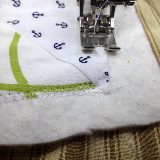 Secure quilt layers with zig zag stitching