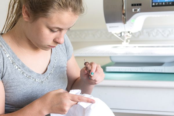 Summer Pillow Sewing Project for kids, helps to teach them basic sewing skills!