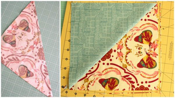 Lone Star Baby Quilt Quilt-Along Part II-square-up half square triangle block
