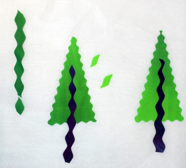 Peace Holiday Wall Hanging Tutorial fusing trees