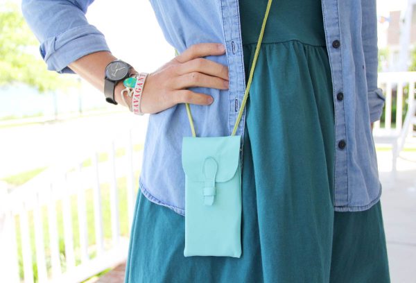 Leather iPhone Purse Tutorial  - Finished Purse in Action