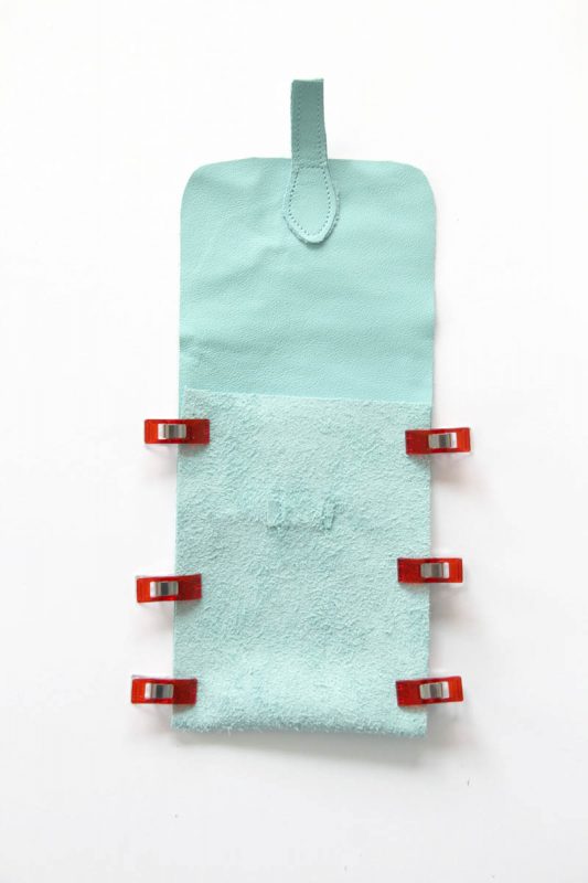Leather iPhone Purse Tutorial - clip side seams