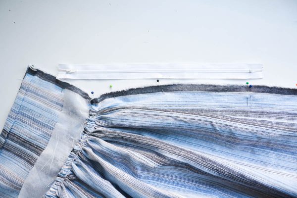 Midi Skirt Tutorial - stitch to the bottom of the skirt.