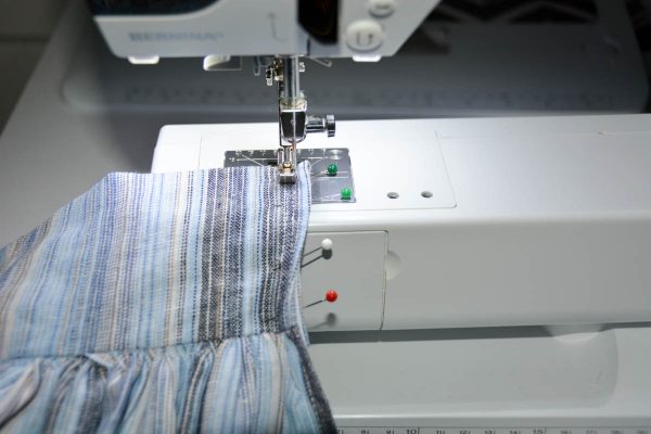 Midi Skirt Tutorial - Stitch following the existing stitching lines