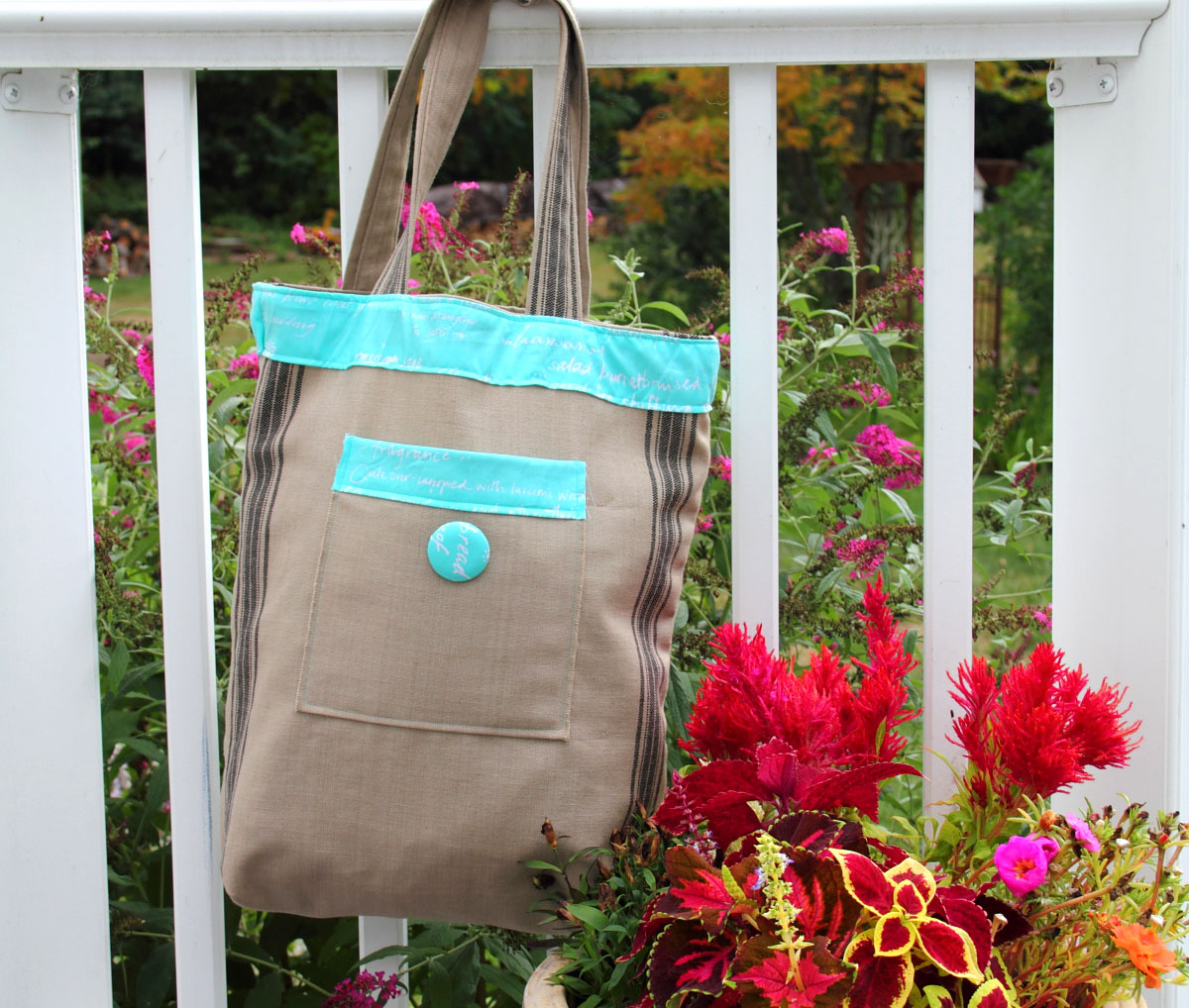 Rustic Tote Bag Tutorial from WeAllSew