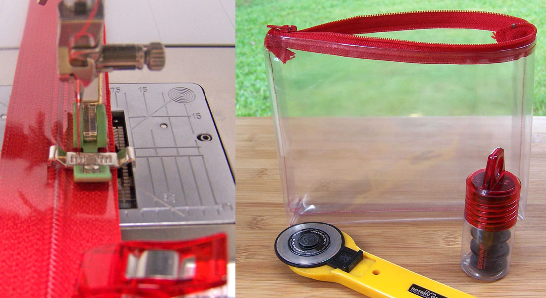Clear vinyl zippered pouch tutorial