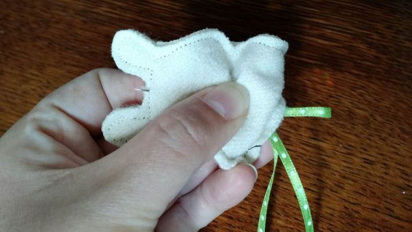 Baby Mobile Tutorial - needle through bunny head