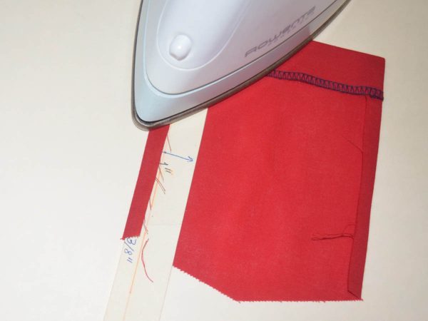 Patch Pocket Tutorial - pressing the hem and pocket edges in place