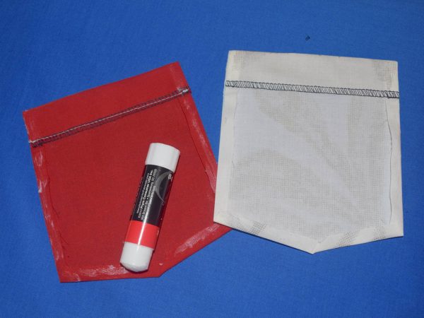 Patch Pocket Tutorial - adding temporary adhesive along the seam allowances 