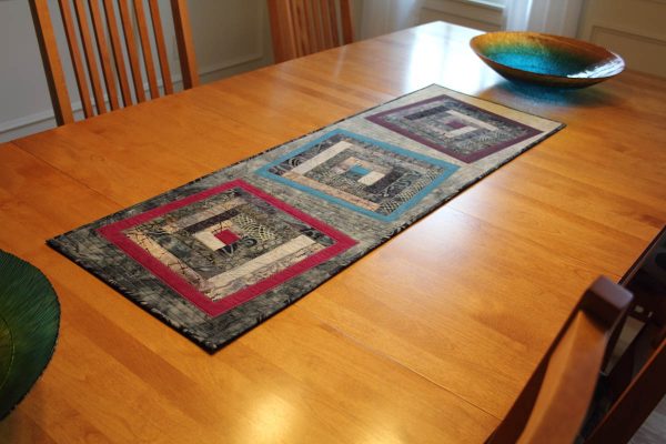 Fused Log Cabin Table Runner Tutorial - finished table runner