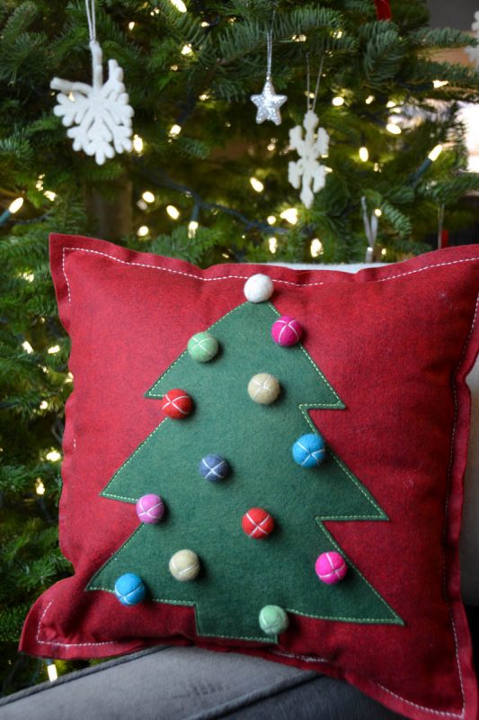 Christmas Tree Pillow Tutorial - Christmas Tree Pillow Tutorial - Stuff the pillow and stitch the opening closed