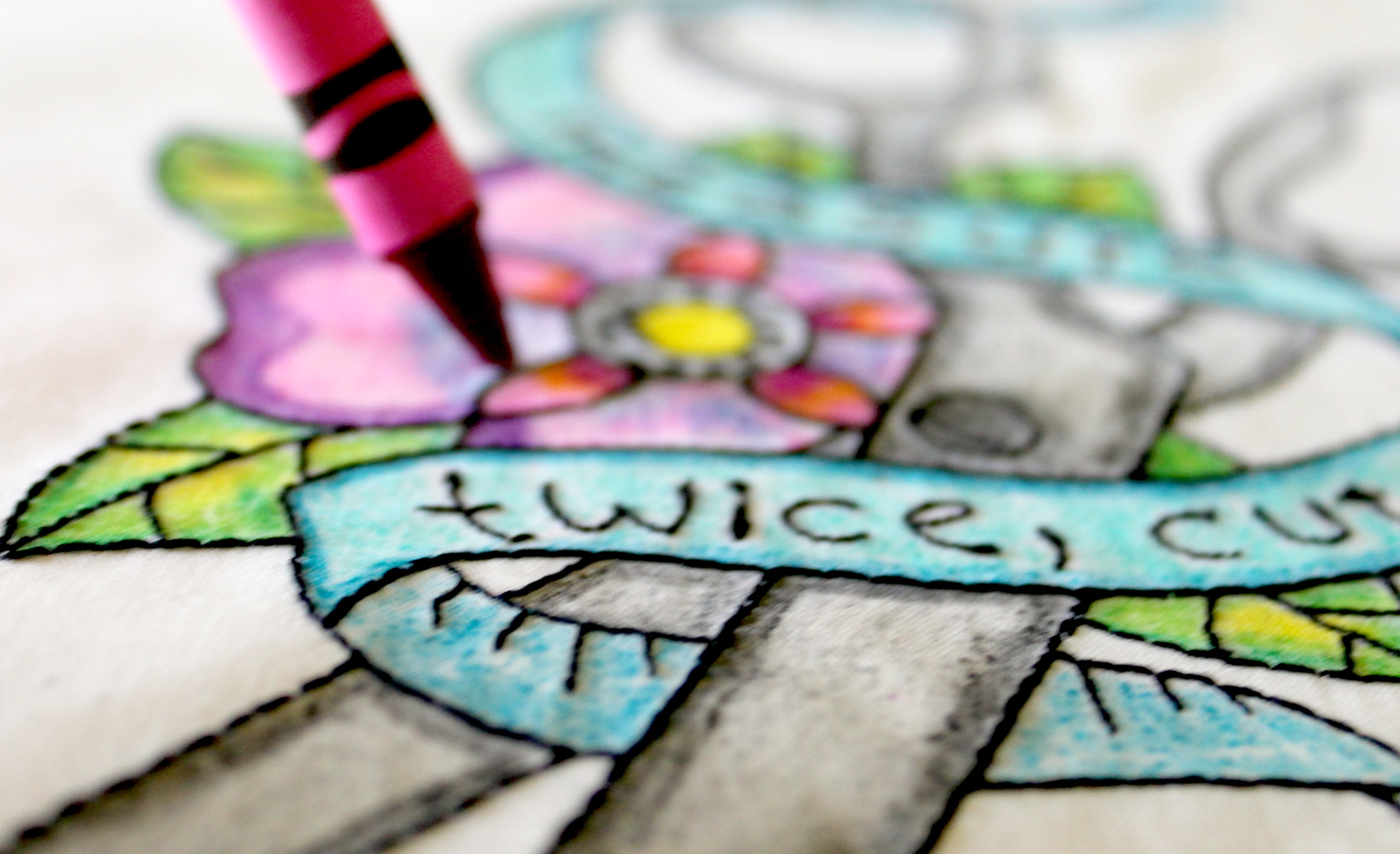 Machine Embroidery and Crayons