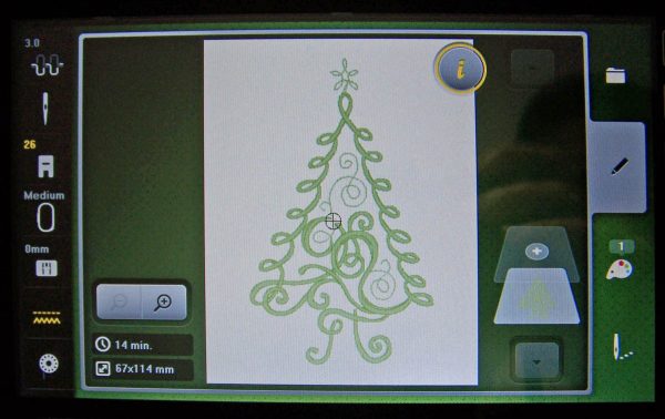 Embroidered Christmas Tree Card - stitch selection