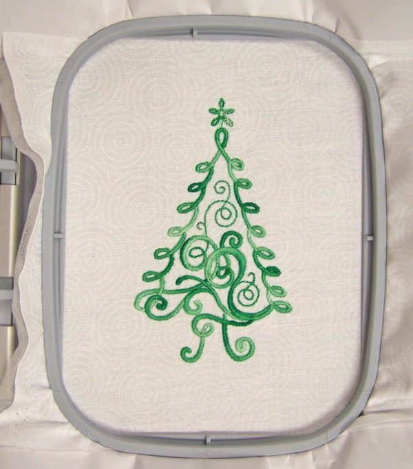 Embroidered Christmas Tree Card - tree embroidery