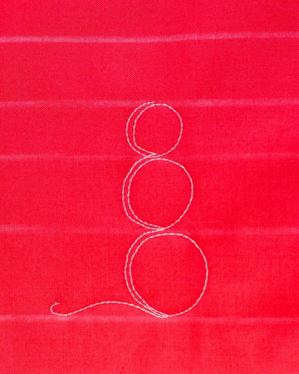 Free-Motion Snowman - stitching the head