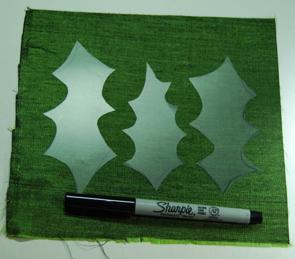Holly Leaf Ornament - tracing the pattern to felt