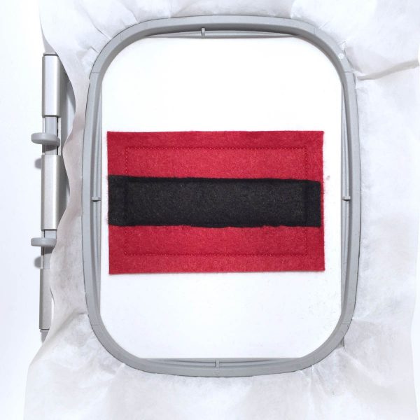 Santa Pants Gift Card Holder Tutorial - Trim off the top and bottom of the black felt