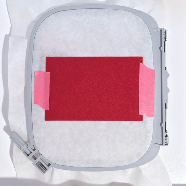 Santa Pants Gift Card Holder Tutorial - Place the final piece of red felt over the outer placement line