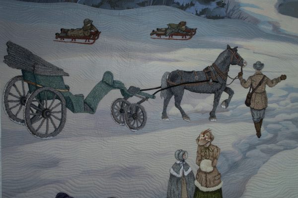 Carriage & man leading