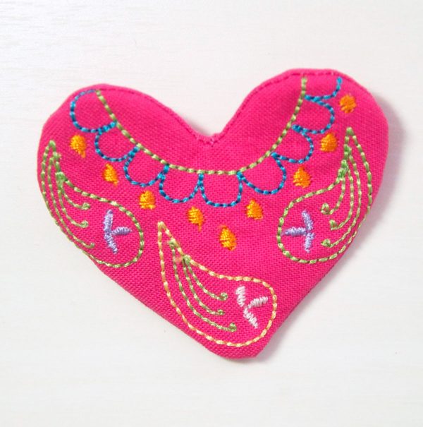 Embroidered Heart Pin Tutorial