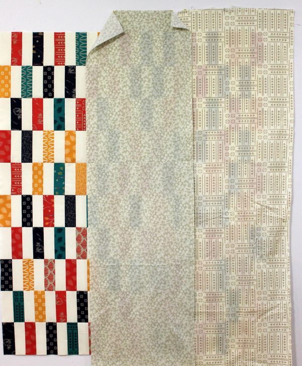 Making the pieced quilt backing.