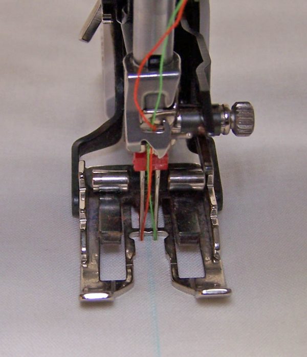 Quilting with Twin Needle Tip - marked line