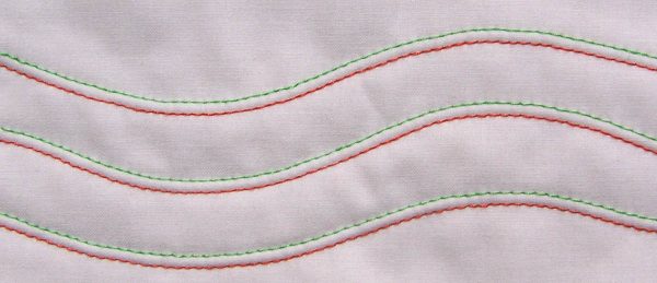 Quilting with Twin Needle Tip - quilting a curve