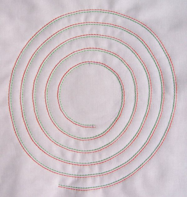 Quilting with Twin Needle Tip - spiral quilting