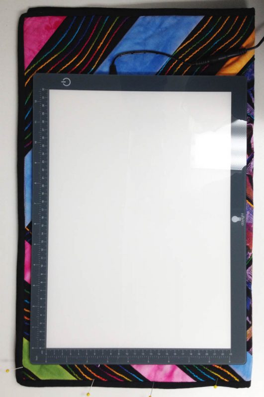 Quilt Repurposing - sleeve for lightbox