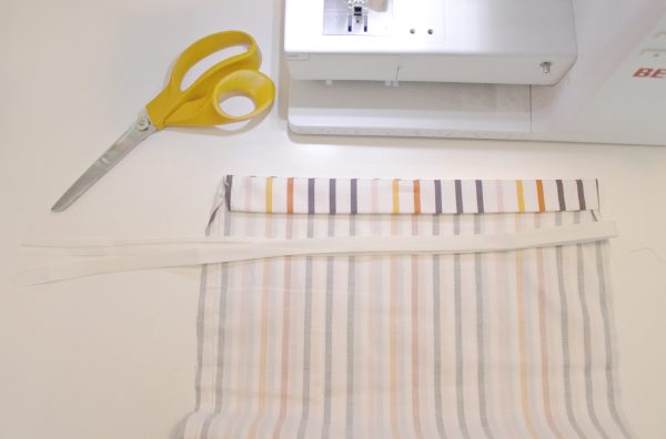 DIY 10-minute shoe bags step seven: cut bias tape