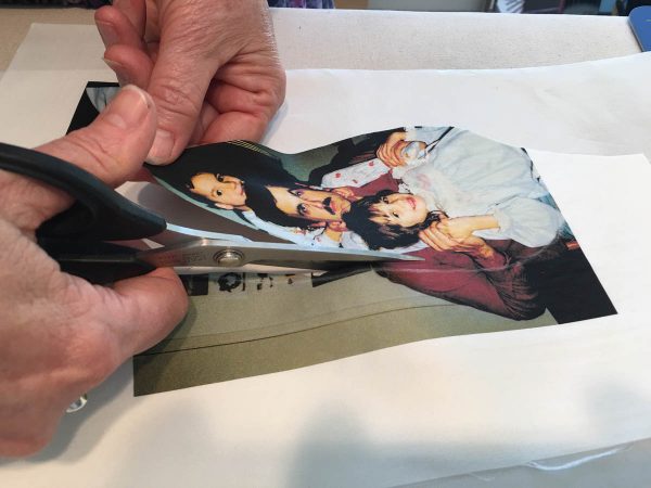 Photo Tie Tutorial - cutting out silk image