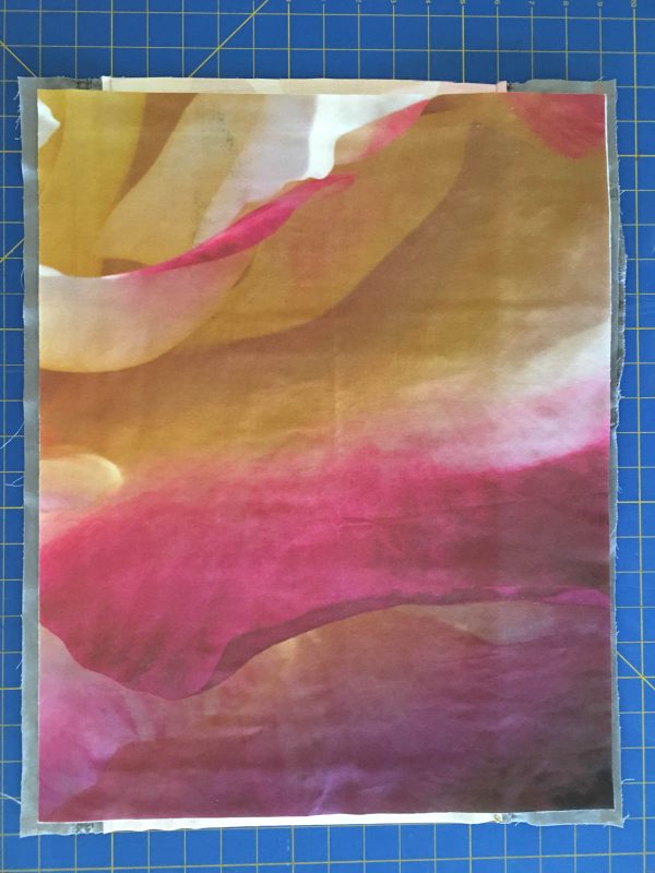 Quilting Green - placed the bat and backing inside the rectangle